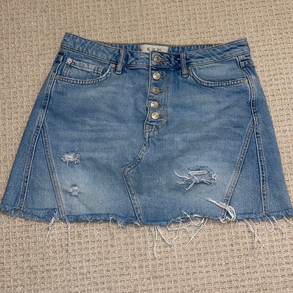 Denim free people skirt